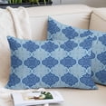 thumbnail image 2 of Blue Geometric Pillow Covers 12"x20", Retro Morocco Abstract Art Soft Brushed Microfiber Breathable Throw Pillow Covers, Decorative Pillowcase with Zipper for Couch Sofa Bedroom Living Room, 2 of 9