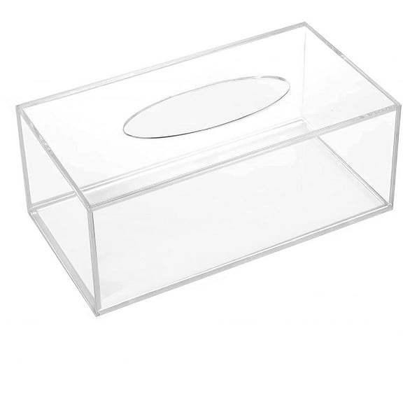 piaybook Storage Organizer Box Storage Cover Box Facial Napkin Tissue Transparent Rectangular Box-Tissue Rack Acrylic Housekeeping & Organizers for Daily Use,White