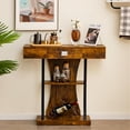 thumbnail image 2 of Giantex Narrow Console Table, Behind Couch Table w/Anti-Tipping Kits, Sofa Side Table, Brown, 2 of 8