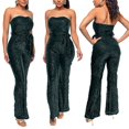 thumbnail image 6 of OSOLU Solid Color Women Sleeveless Strapless Sequined Jumpsuit Breathable Dailywear, 6 of 6