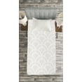 thumbnail image 3 of Ambesonne Grey and White Quilted Bedspread Set 2 Pcs, Vintage Circles, Twin Size, Warm Taupe White, 3 of 3
