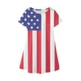thumbnail image 3 of Quealent Toddler Girls American Flag Dress USA Stars Striped Kids Patriotic Summer Clothes 4th of July Outfit for Girl Party Red,5-6 Years, 3 of 4