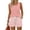 Pink, variant on Gingham Check 2-Piece Set for Women - Solid Square Neck Tank Top & Elastic Waist Drawstring Shorts with Pockets, Vintage Summer Picnic Outfit Black L