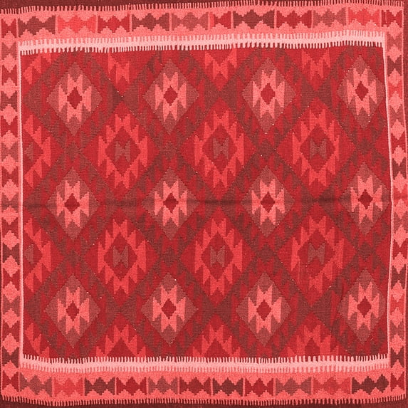 Ahgly Company Indoor Square Oriental Red Traditional Area Rugs, 6' Square