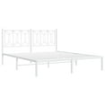 thumbnail image 3 of vidaXL Metal Bed Frame without Mattress with Headboard White 59.1"x78.7", 3 of 7