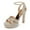 Platino, variant on XYD Women Bejeweled Crossed Straps Open Toe Platform Sandals Block High Heels Ankle Wrap Party Wedding Shoes Size 8 Platino