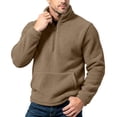 thumbnail image 7 of qafoshin Men's Fleece Half Zip Pullover Sweatshirts Fall Winter Casual Long Sleeve Solid Color Warm Tops, 7 of 7