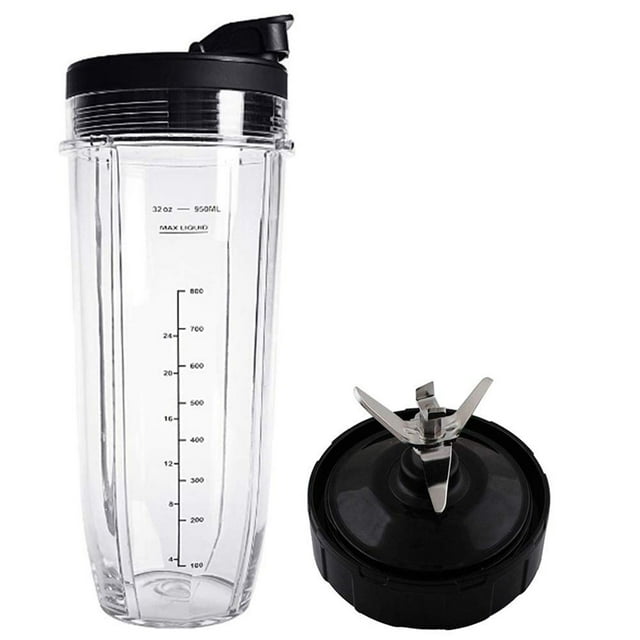 Tapa y Vaso de 32OZ y Hoja de 7 Aletas para Ninja Auto IQ 1000W Accesorios de Licuadora Piezas de Repuesto BL482