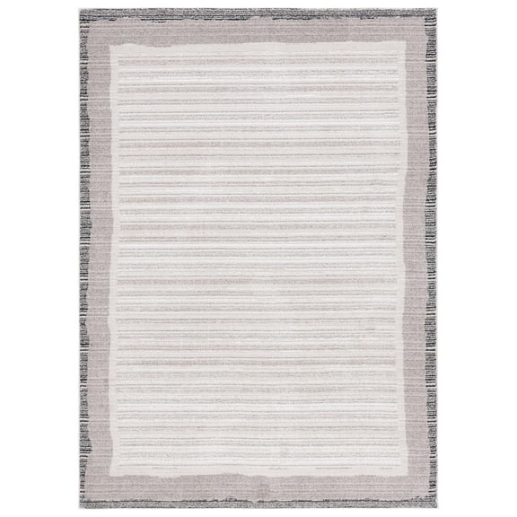 SAFAVIEH Jade Dulcibella Bordered Polyester Area Rug, Ivory/Beige Black, 4' x 6'