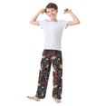 thumbnail image 2 of FORMRS Boys Pajama Pants with Pockets Size 11-12Y Kids Lounge Sleep Bottoms, Black Floral Pattern, 2 of 8