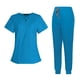 thumbnail image 4 of Conjunto de Uniforme Médico para Mujer Perfecl Ropa de Trabajo de Enfermera Top y Pantalón Azul S, 4 of 8