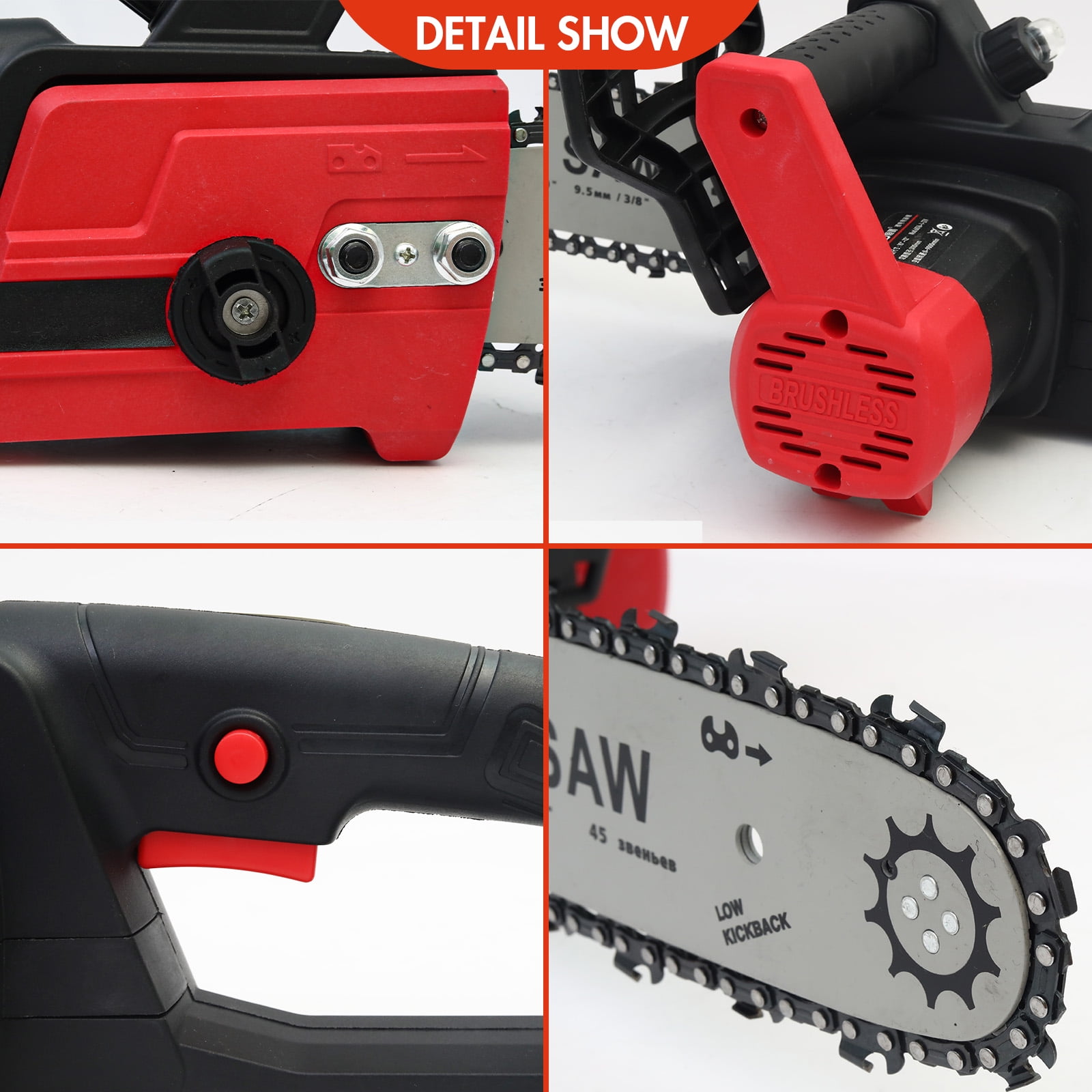 CATGOOD 12 inch Cordless Chainsaw, Electric Chainsaw with 21V 3.0Ah Battery and Charger, Battery Powered Chainsaw for Tree Trimming, Wood Cutting, 800W