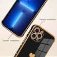 thumbnail image 2 of Compatible with iPhone 13 Pro Max Case Love Heart Plating Electroplate Luxury Elegant Case Camera Protector Soft TPU Shockproof Protective Corner Back Cover iPhone 13 Pro Max Case -Black, 2 of 10