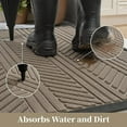 thumbnail image 5 of FEELHOME Outdoor Mat 24"x35" Non Slip Front Door Mat Outside Absorbent Rubber Welcome Mat Low Profile Dirt Trapper Indoor Outdoor Doormat Boho Geometric Door Mat Outside Thick Entryway Rug Beige, 5 of 7