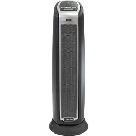 Lasko Oscillating Electric Tower Heater with Remote Control, Grey,