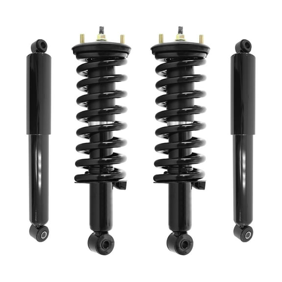 Unity Automotive Front & Rear Complete Strut Assembly Shock Kit Fits 2005 Nissan Frontier - Excludes 4 Cylinder Models, 4-11296-255250-001
