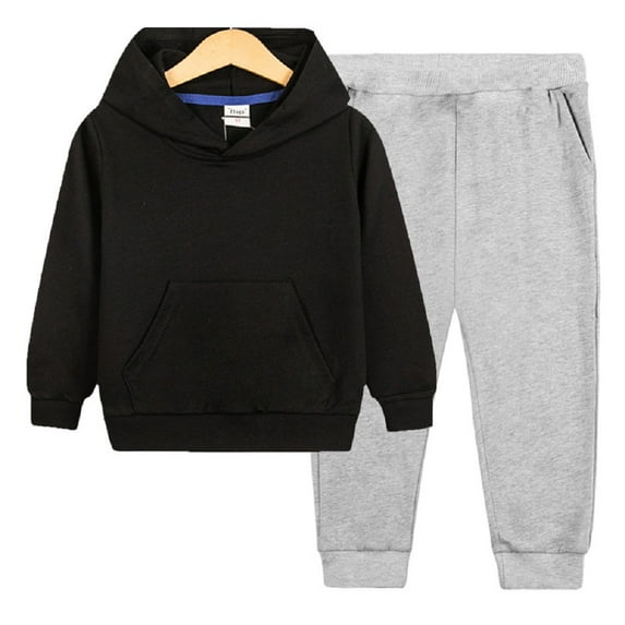 Godderr Toddler Baby Girl Hoodie Sweatshirt 2PCS Outfit,Kids Long Pants Hoodie Solid Color Sweatsuit Top Girls Suit