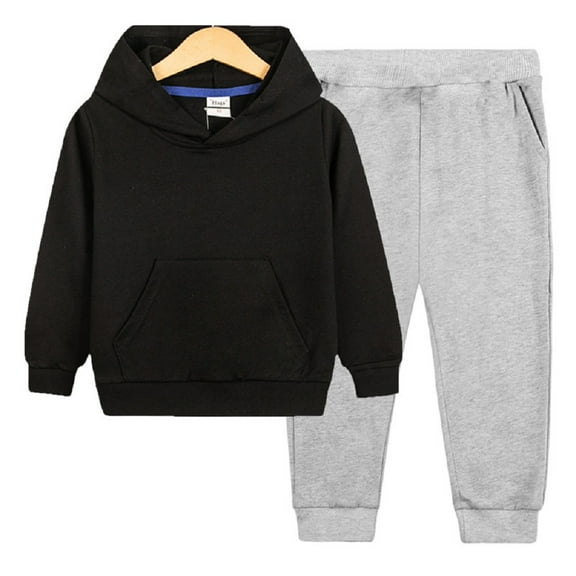 Godderr Toddler Baby Girl Hoodie Sweatshirt 2PCS Outfit,Kids Long Pants Hoodie Solid Color Sweatsuit Top Girls Suit