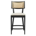 thumbnail image 6 of Counter Stool Chair, Set of 2, Beige Black, Wood, Bar Pub Cafe Bistro Dining Kitchen Hospitality Restaurant, Modern Contemporary HB36729, 6 of 10
