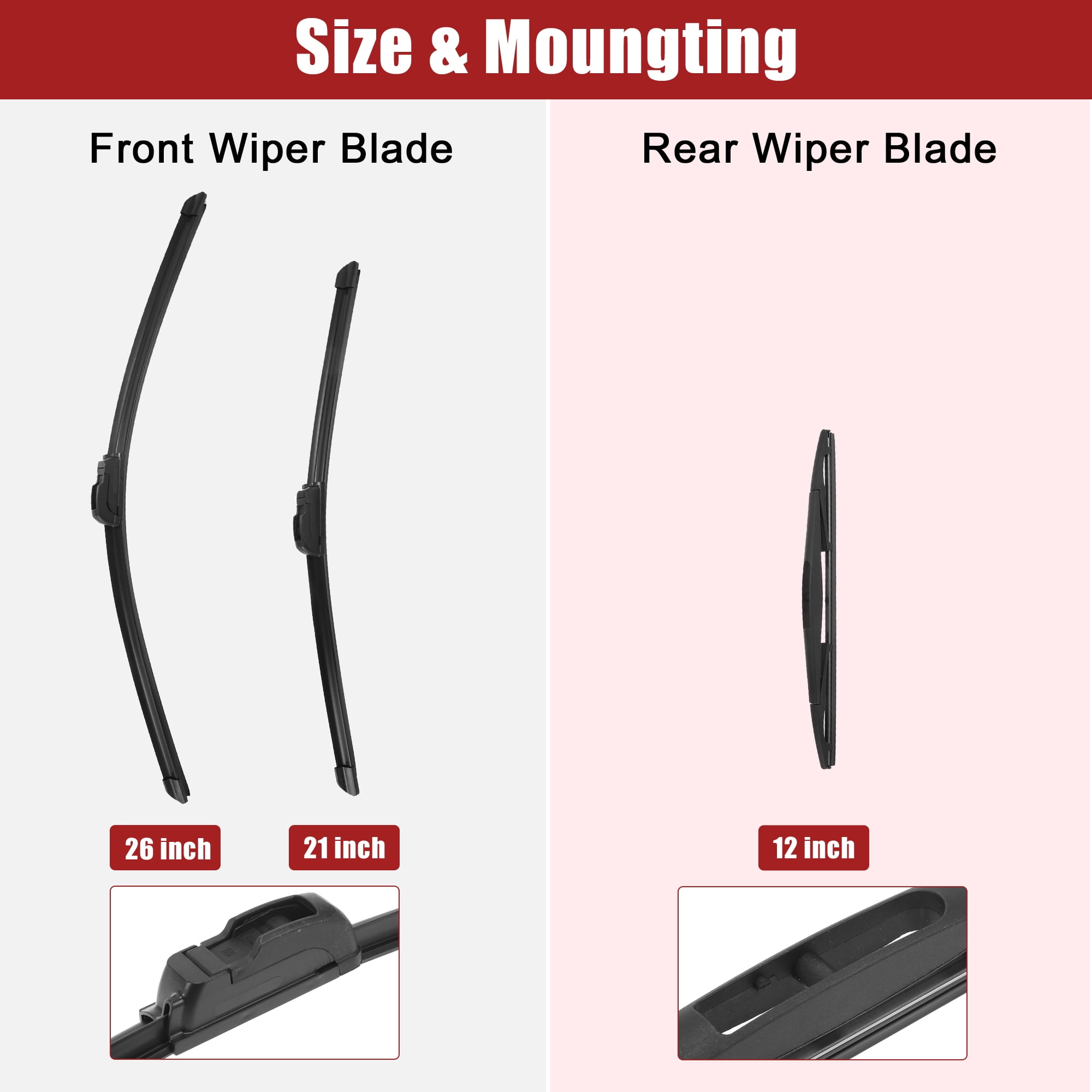 Unique Bargains 26 Inch Front Rear Windshield Wiper Blade Set for Acura MDX 2007 2013