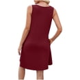 thumbnail image 4 of Womens Fashionable Summer Solid Color Pocket Sleeveless V-neck Dress, 4 of 4