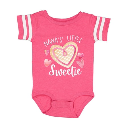 

Inktastic Nana s Little Sweetie with Pink Heart Cookie Gift Baby Boy or Baby Girl Bodysuit
