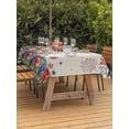 thumbnail image 3 of Outdoor Tablecloth with Umbrella Hole for Patio/Picnic/Party/Camping, 4th of July Waterproof Table Cloth Rectangle Table Cover Washable, Independence Day Patriotic Flowers Dogs Beige (60"x 84"), 3 of 9
