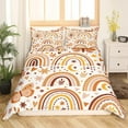 thumbnail image 2 of Yibo Valentines Day Floral Rainbow Boho Love Heart Rainbow Duvet Cover - Premium Polyester Duvet Cover with Zipper Closure, 3 Piece Set, Includes 1 Duvet Cover and 2 Pillow Cases, No Comforter, 2 of 4
