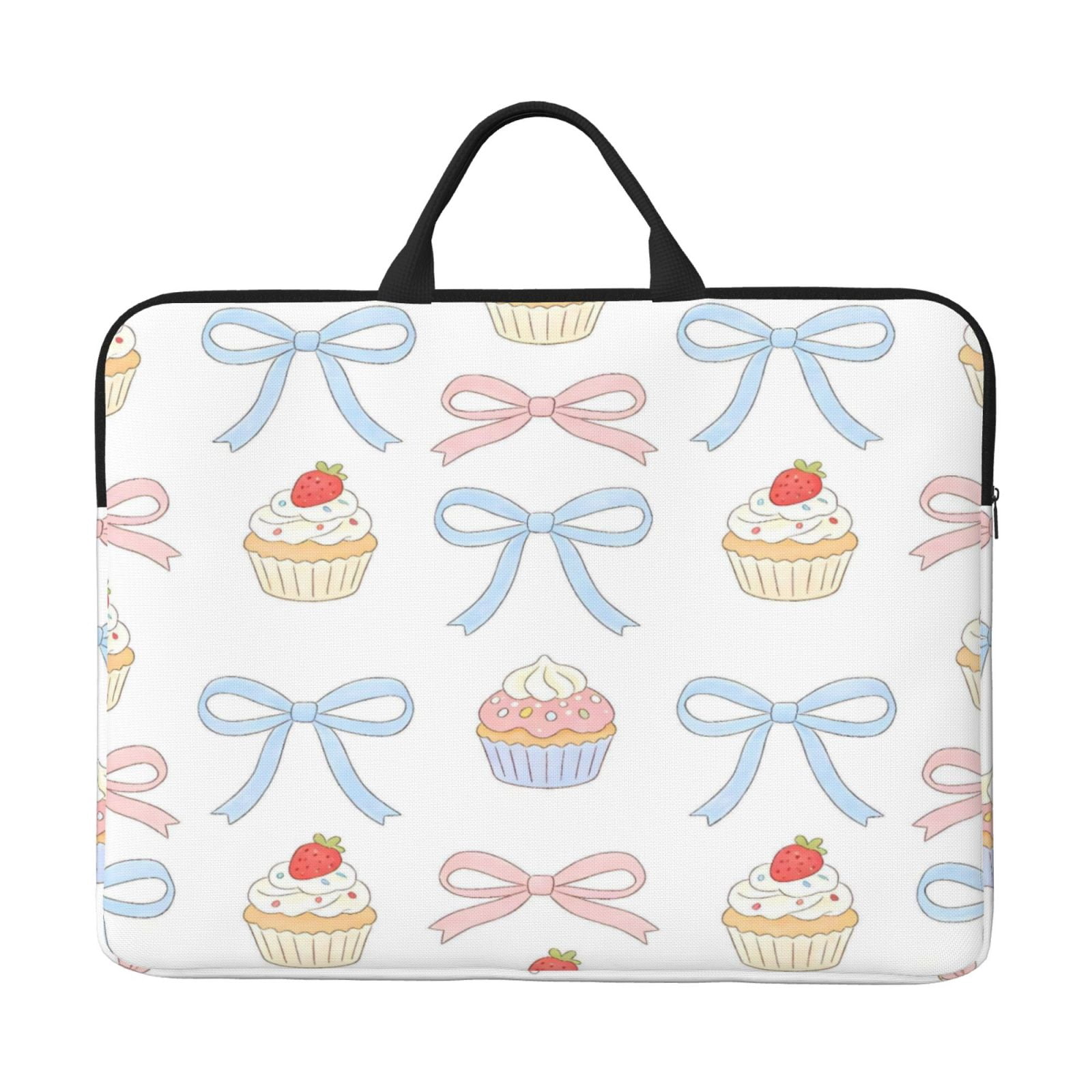 Laptop Sleeve Bag For Women Men 14inch Waterproof Durable Protective Computer Carrying Cover Handle Laptop Case Bag Bows And Cakes