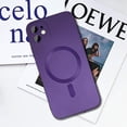 thumbnail image 4 of Magnetic case for iPhone 11 Phone Case for Women, Matte Luxury Soft Metallic Luster Design with Camera Lens Protector, Compatible with Magsafe Case for iPhone 11 6.1"-Purple, 4 of 11