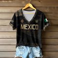 thumbnail image 6 of 2026 New Mexico Soccer Jersey Women, Mexican Jersey Soccer T-Shirt, Jersey De Mexico V-Neck Short Sleeve Football Shirt, Athletic Training Uniform for Adult, 6 of 6