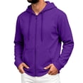 thumbnail image 2 of Zip Up Hoodie Men Long Sleeve Lightweight Solid Color Plain Hooded Sweatshirts Casual Fall Spring Track Jackets, 2 of 7