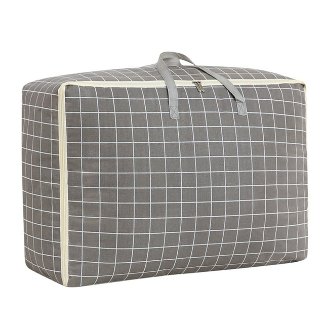Organizers and Storage,Storage Bag Organizer,Quilt Bag Organizer Clothes Bag Capacity Quilt Storage Bag Large Moving Bag Gray Plaid Medium Sized,Storage Bag Organizer,Clothes Storage Organizer
