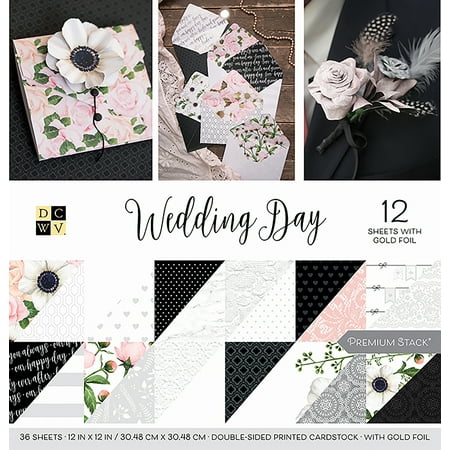 UPC: 0611356111311 | DCWV Double-Sided Paper Stack 12 X12  36/Pkg-Wedding Day W/Gold Foil