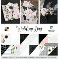 DCWV Double-Sided Paper Stack 12"X12" 36/Pkg-Wedding Day W/Gold Foil