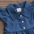 thumbnail image 3 of Bagilaanoe Little Girl Denim Dress Sleeveless A-line Ruffle Dresses 1T 2T 3T 4T 5T 6T 7T 8T Kids Summer Casual Swing Sundress, 3 of 7