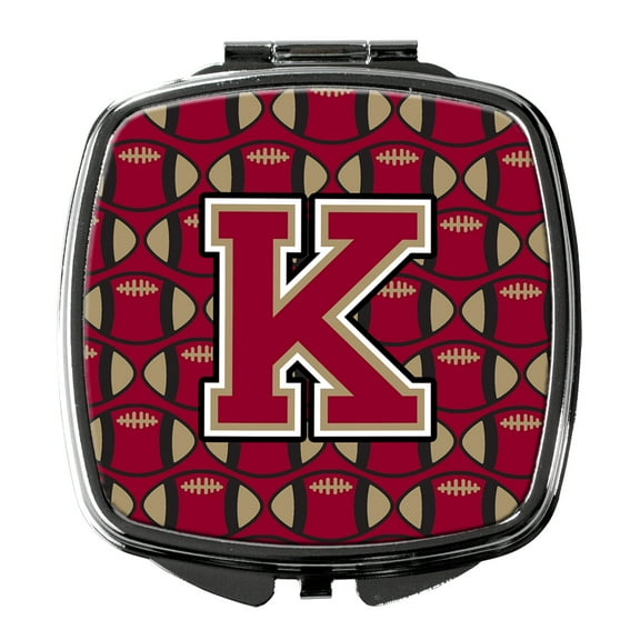 Letter K Football Garnet and Gold Compact Mirror