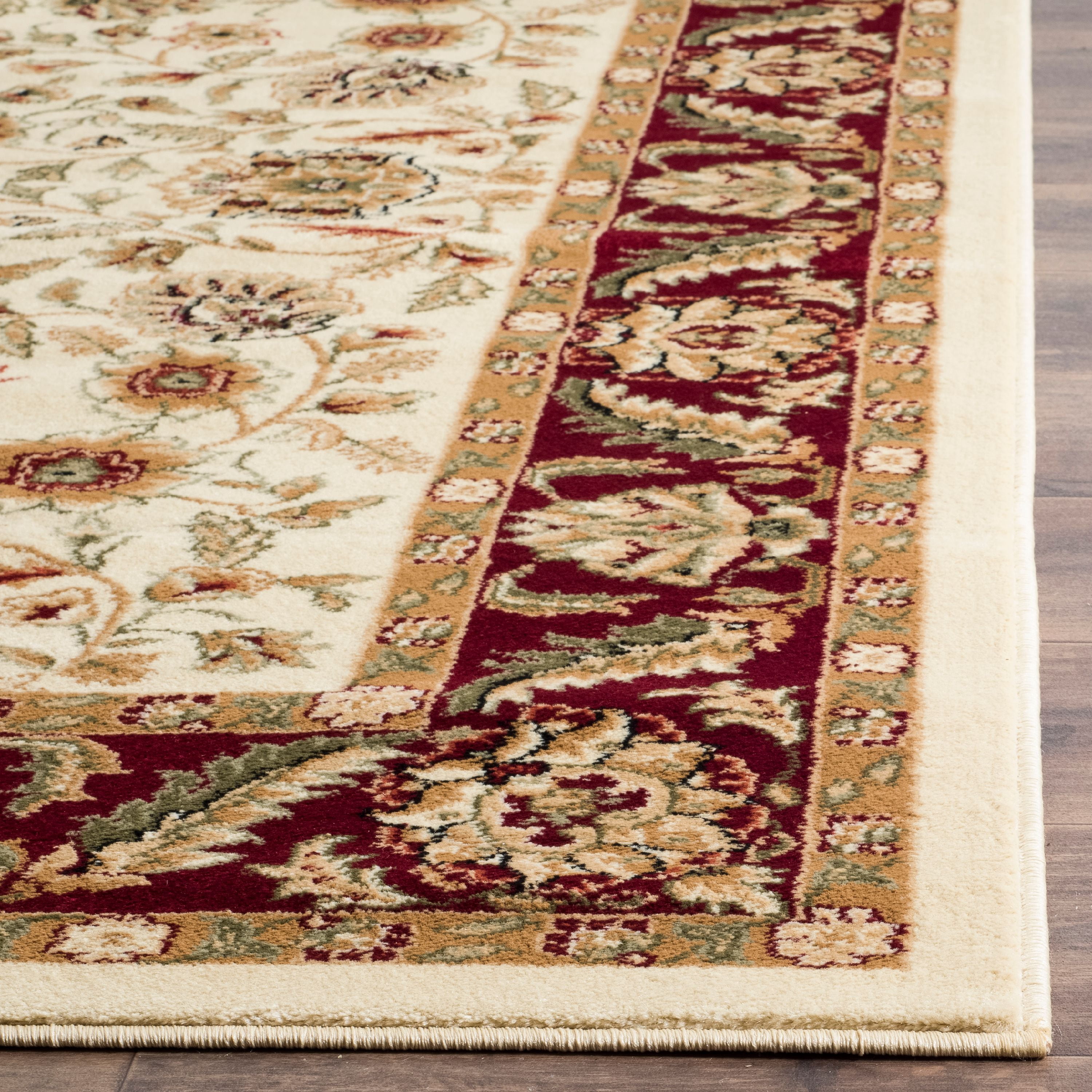 SAFAVIEH Lyndhurst Lillian Traditional Floral Runner Rug, Ivory/Red, 2'3" x 14'