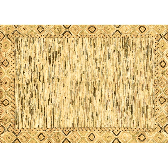 Ahgly Company Indoor Rectangle Abstract Brown Modern Area Rugs, 7' x 9'