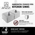 thumbnail image 6 of Anzzi K32192A-035 32 in. Vanguard Undermount Stainless Steel Double Bowl Kitchen Sink & Faucet Set with Opus Faucet in Polished Chrome, 6 of 15