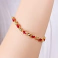 thumbnail image 3 of K-KED 24k Gold Plated Ruby Bracelet Chains for Women Wedding Christmas Birthday Gift-White Ruby, 3 of 7