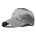 thumbnail image 2 of MESSUEN Baseball Cap Trucker Hats Women Sunvisor Hat Womens Male Female Neutral Summer Satin Solid Caps Hat Visors Baseball Cap Women Baseball Cap Men Gray One Size, 2 of 4