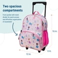 thumbnail image 3 of Wildkin Kids Rolling Luggage for Boys & Girls, Perfect for School & Overnight Travel, Carry-On Size (Fairy Garden Pink), 3 of 7