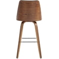 thumbnail image 6 of Home Square 26" Counter Stool in Brown Faux Leather and Walnut Wood - Set of 2, 6 of 9