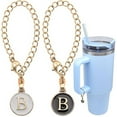 thumbnail image 6 of Tnobhg 2Pcs Tumbler Letter Charm Round Oil-dripping A-Z Capital Letter Water Cup Mug Handle Identification Decoration Hanging Chain Pendant Tumbler Accessories, 6 of 7