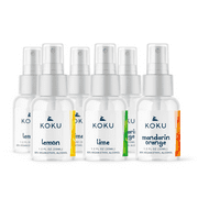 KOKU Citrus Hand & Body Spray | Variety Pack | Six 1.2-Ounce Travel-Size Spray Bottles | 2 of each Scents | Lemon, Lime, & Mandarin Orange