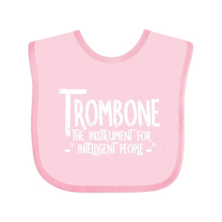 

Inktastic White Intelligent Trombone Rough Text Boys or Girls Baby Bib