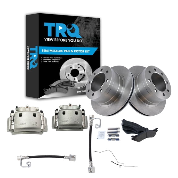 TRQ Rear Brake Pad & Rotor Kit BKA33408 Fits Select 2003-2008 Dodge Ram 2500 , 2003-2008 Dodge Ram 3500