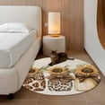 thumbnail image 3 of Leopard Sunflower Glass Round Rug 3.3ft Washable Circle Entryway Rugs Non Slip Brown Bow Rustic Area Rug Indoor Floor Carpet for Bedroom Kitchen Living Room Home Office Dining Room Nursery, 3 of 8