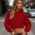 thumbnail image 2 of BLVB Womens Cute Cropped Hoodies Long Sleeve Sweatshirts Fall Fashion Outfits Winter Pullover Clothes, 2 of 7